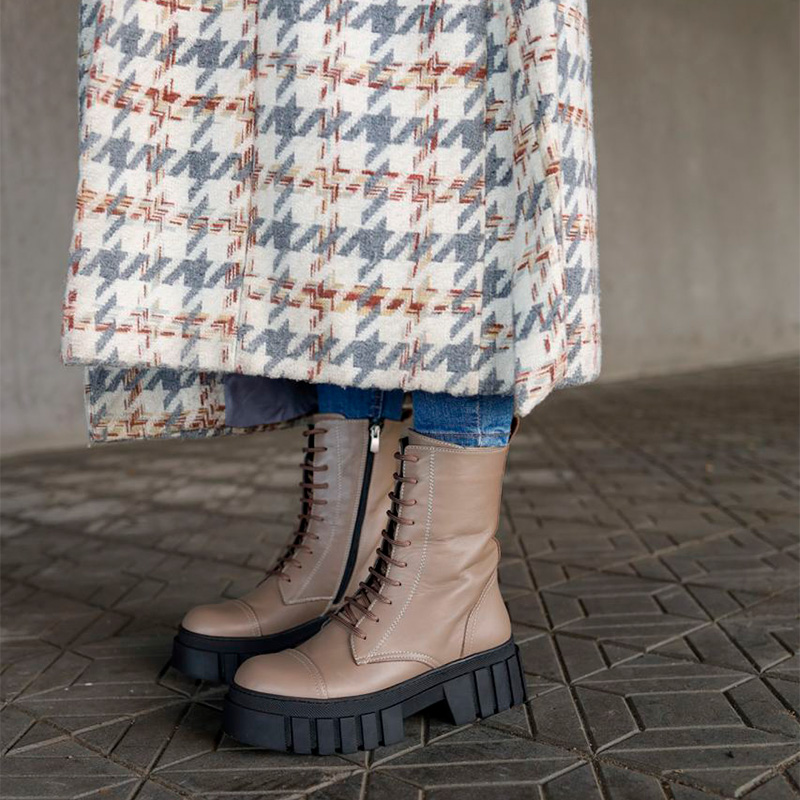 Черевики Stone Walker Beige Black З ХУТРОМ