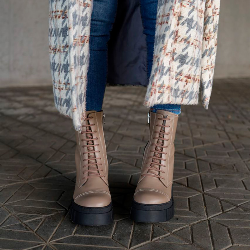 Черевики Stone Walker Beige Black З ХУТРОМ