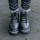 Черевики Leather Platform Black З ХУТРОМ