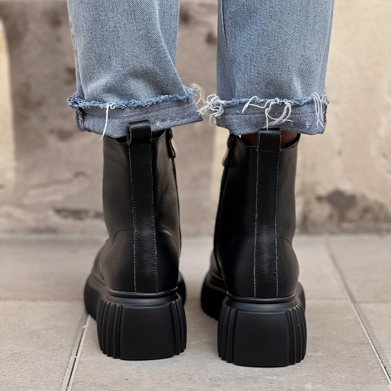 Черевики Wedge Leather Platform Termo Black
