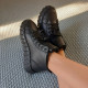 Черевики Peak Leather Black Platform З ХУТРОМ
