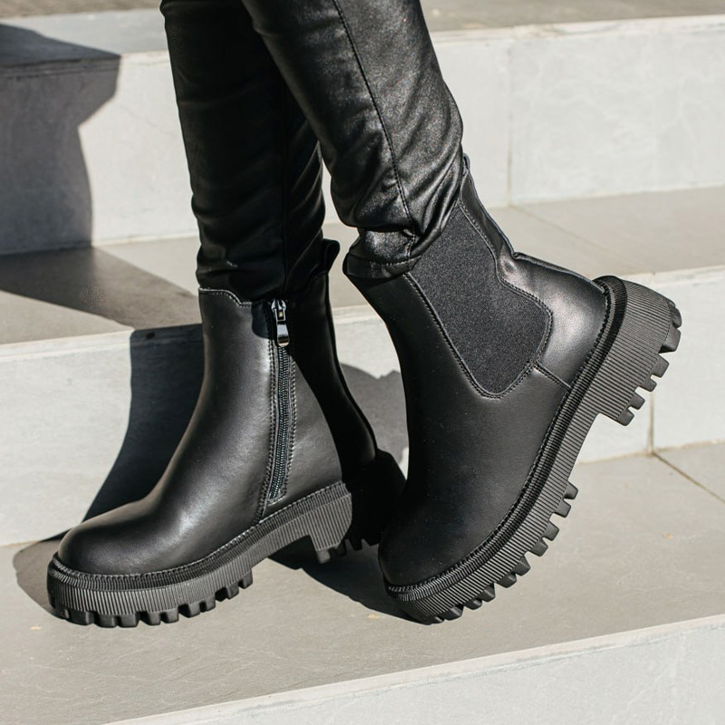 Челсі Peak Stride Black З ХУТРОМ