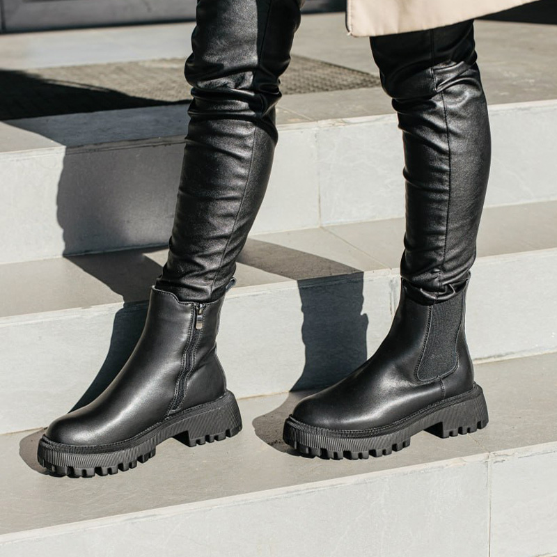 Челсі Peak Stride Black З ХУТРОМ