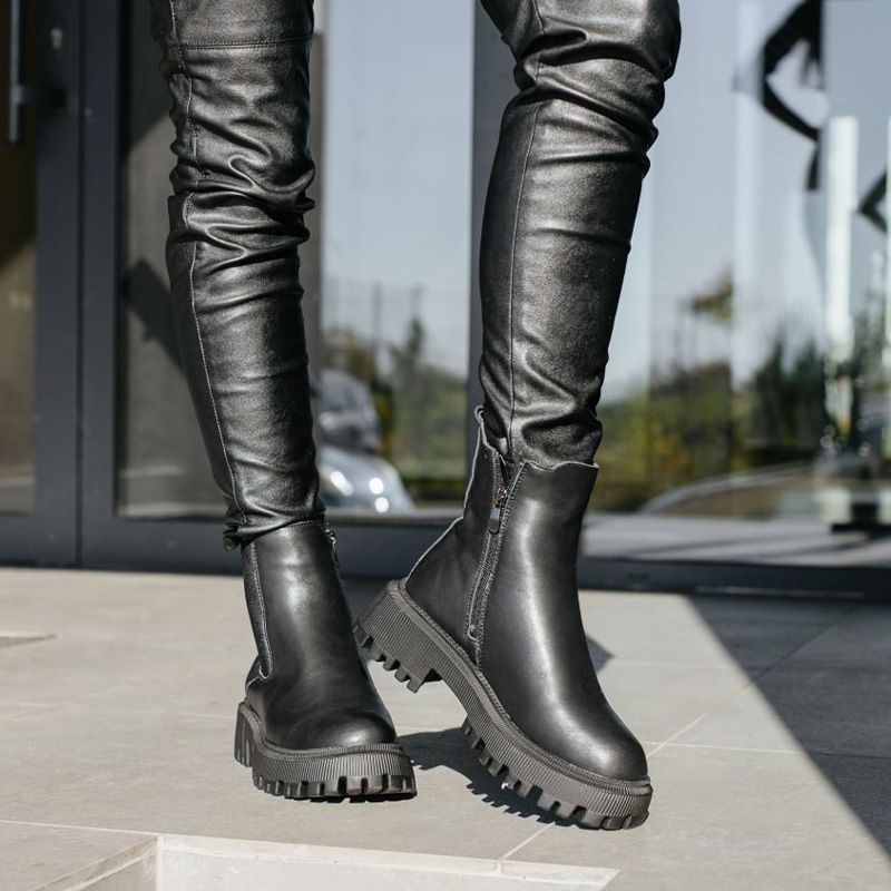 Челсі Peak Stride Black З ХУТРОМ