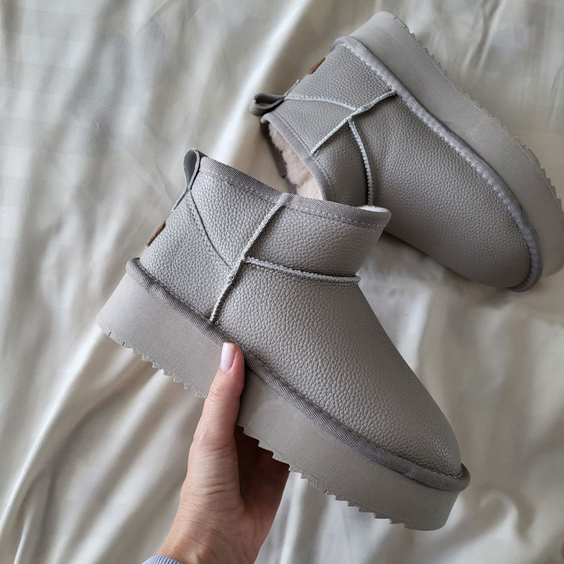 Черевики Fashion Ultra Mini Leather Platform Grey