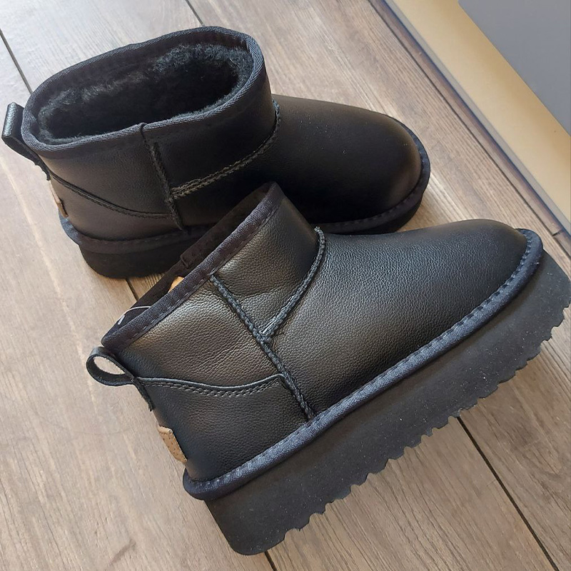 Черевики Fashion Ultra Mini Leather Platform Black