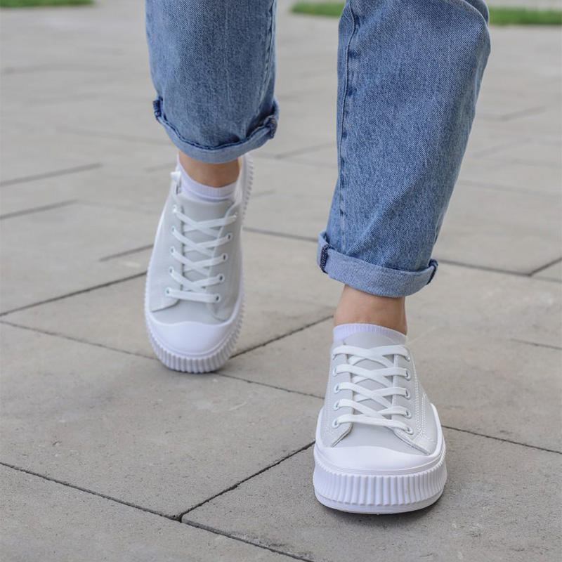 Кеди Casual Leather Grey White