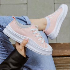 Кеди Casual Leather Pink White