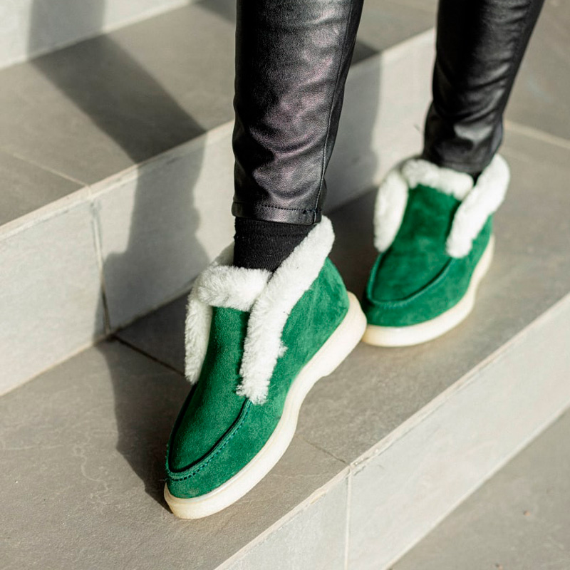 Лофери Tassel Green З ХУТРОМ
